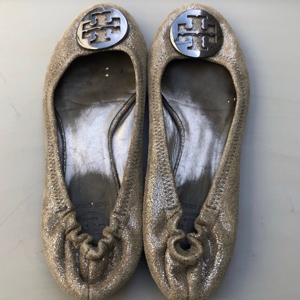 Tory Burch Miller Bronze/Gold Flats. Size 8. - Picture 3 of 9